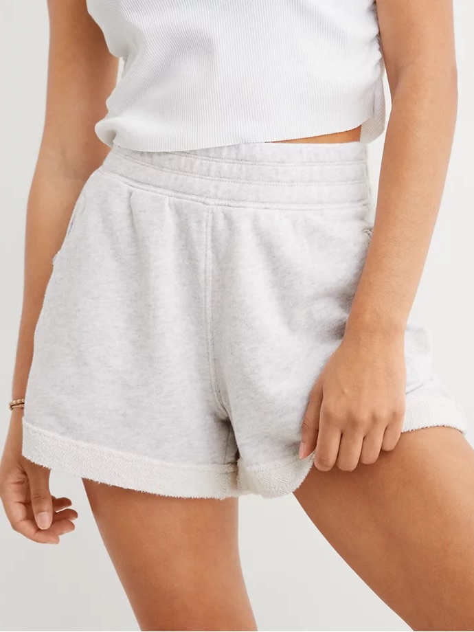 Aerie Heather Gray Terry Knit Lounge Shorts Size S